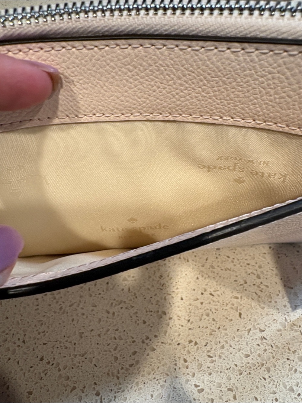 Kate Spade Lucy NWT Peach Pebbled Leather with Leather Floral Appliqué MSRP $169 - Picture 8 of 10